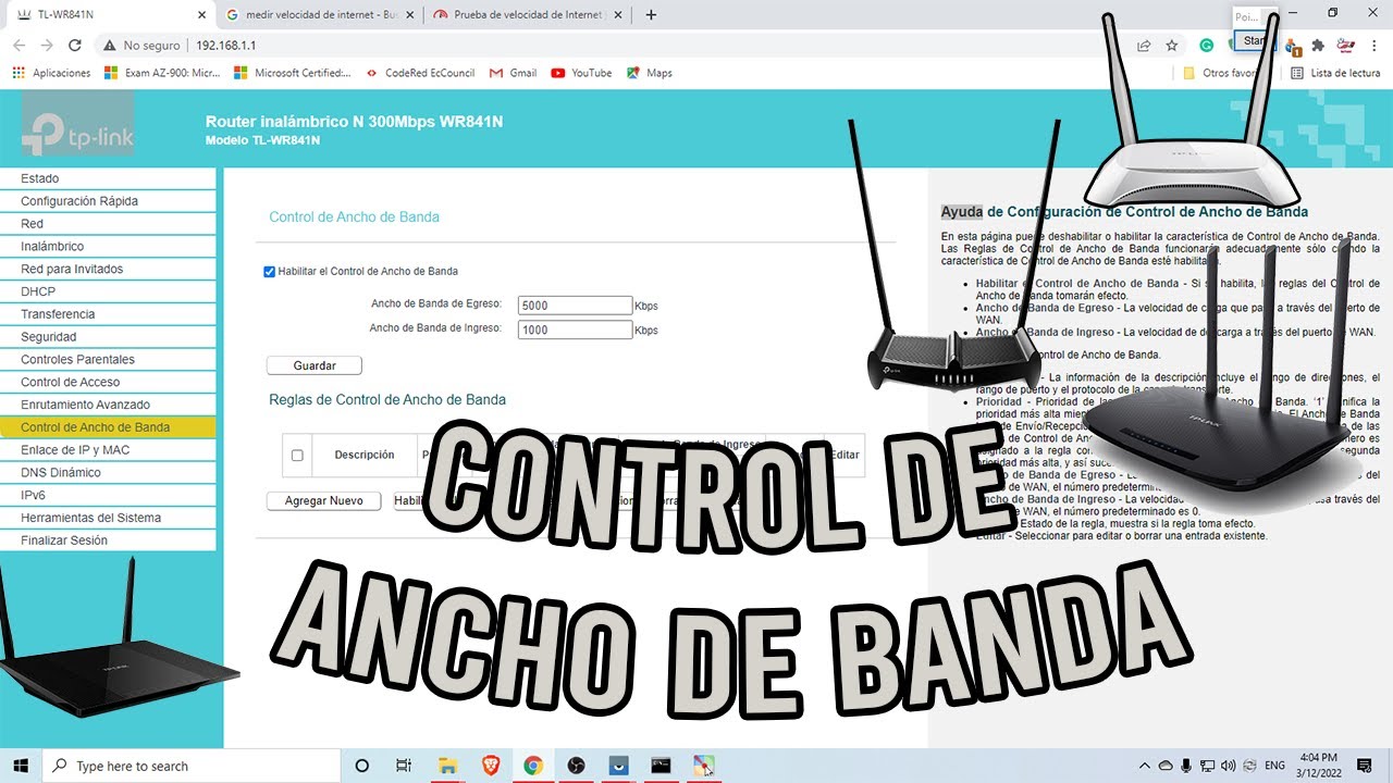 Control de ancho de banda en un router TP-Link