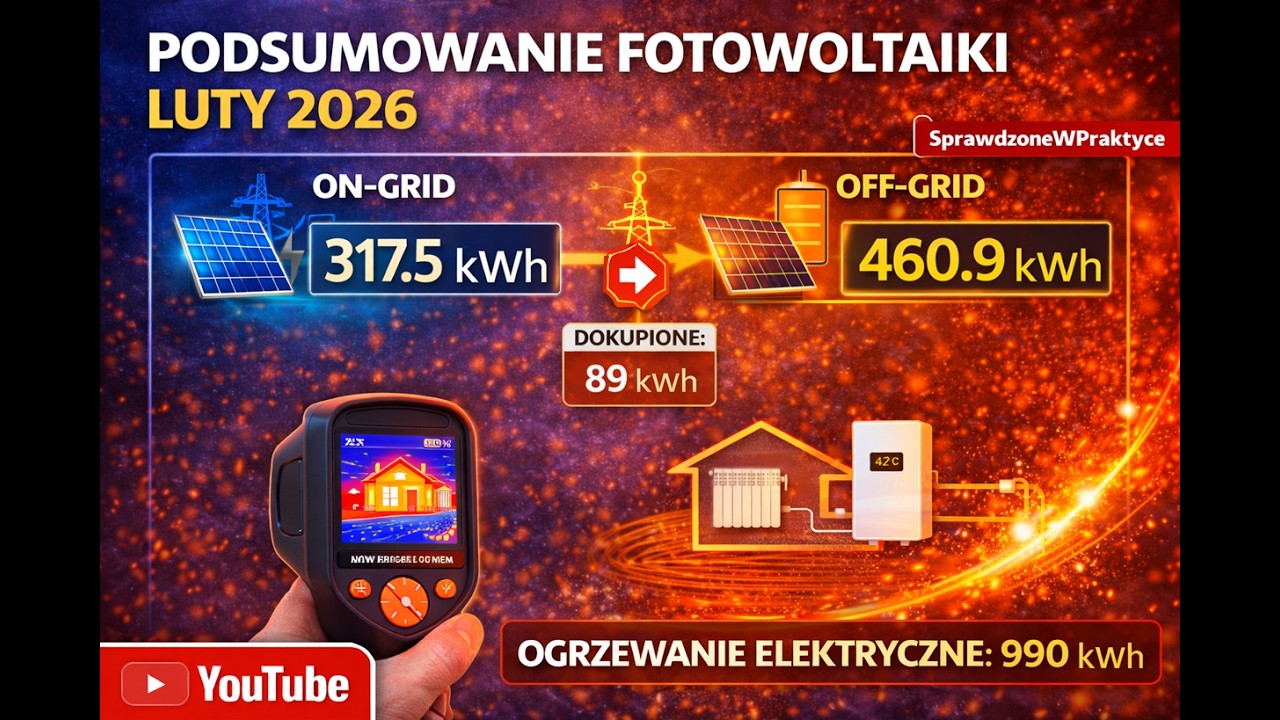 Fotowoltaika i ogrzewanie elektryczne, podsumowanie  - luty 2026. Mamy dopłatę za prąd !!