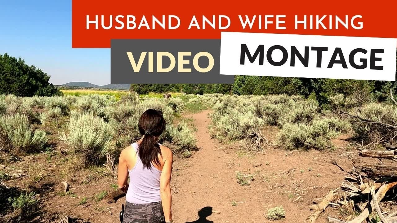 HUSBAND AND WIFE HIKING. VIDEO MONTAGE