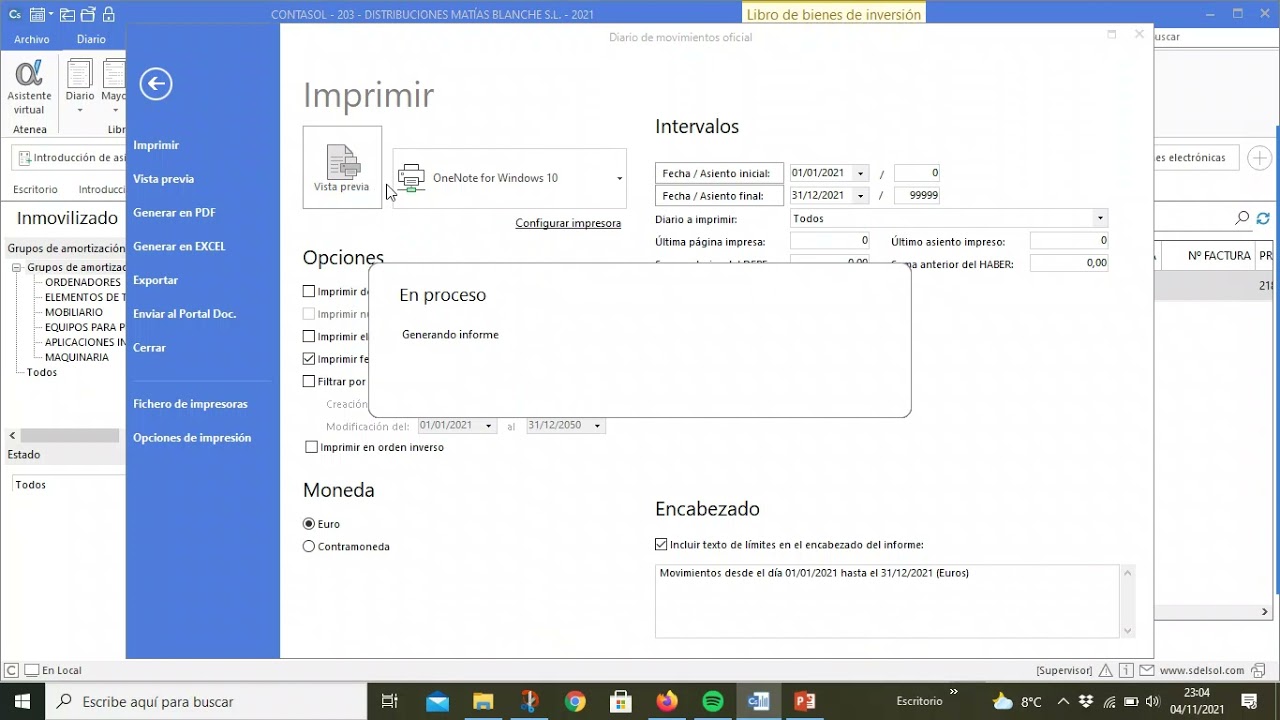 Venta de inmovilizado en Contasol.  Una propuesta