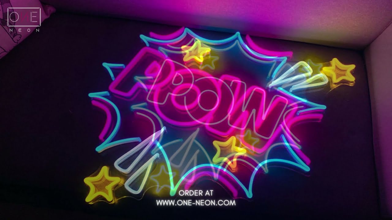 POW LED Neon Sign - Solve Boredom In Your House , Neon Sign Custom, Home Decor, Gift Neon light