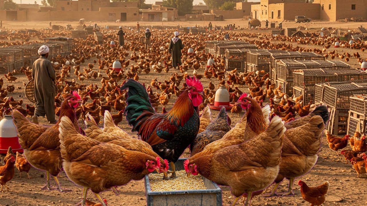 Millions of Egyptian chickens on a farm - Village Chicken Life 2025