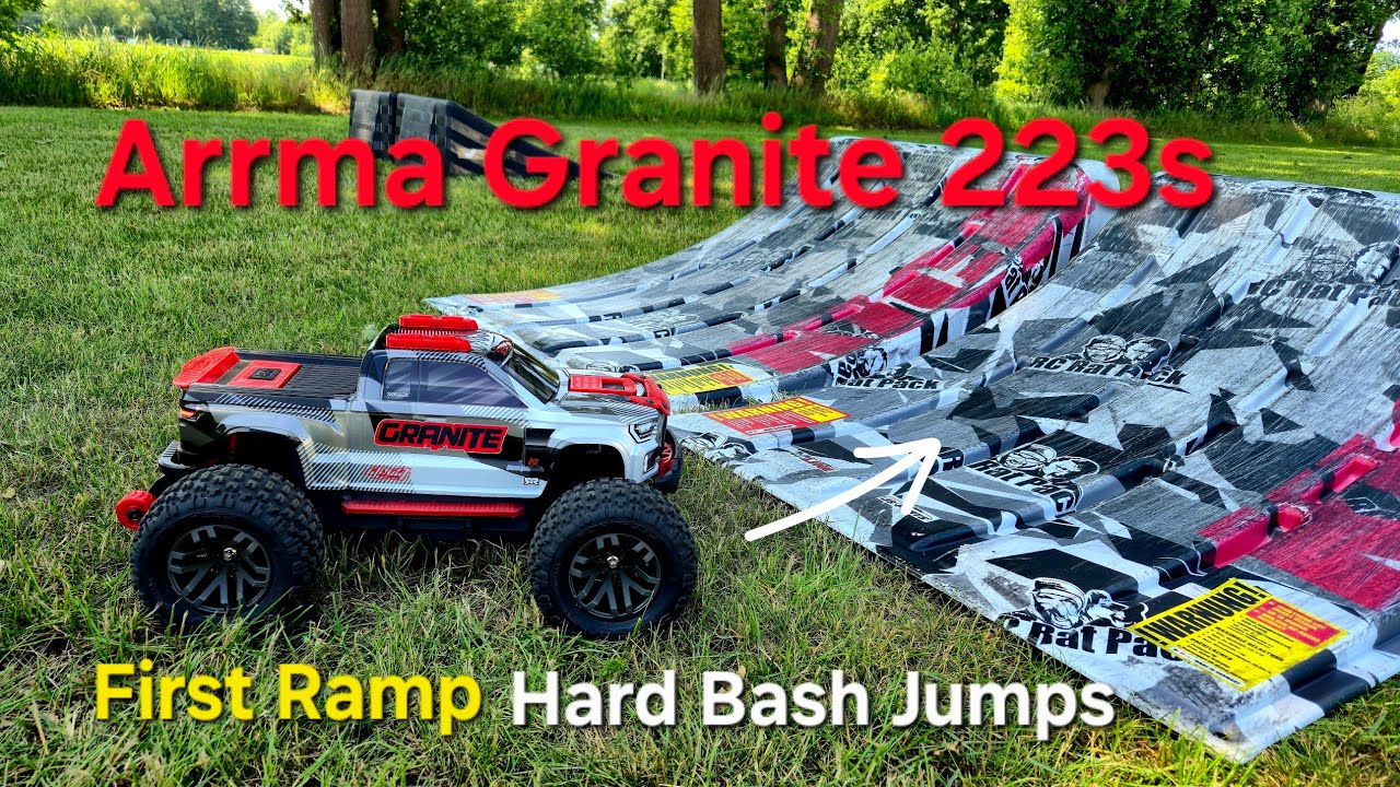 Arrma Granite 223s BLX DSC - First Ramp Hard Bash Jumps with Boost Wide Kit! 🤪