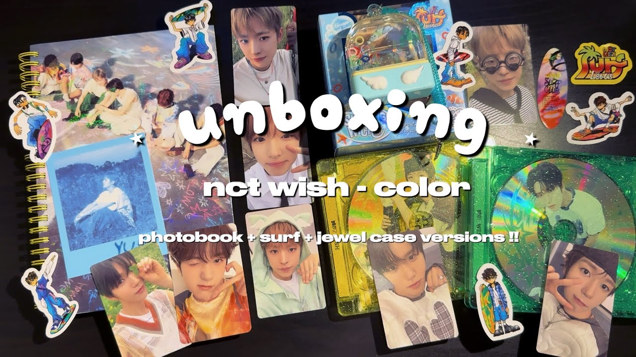 nct wish color unboxing ⭑ photobook + surf + jewel case versions !!