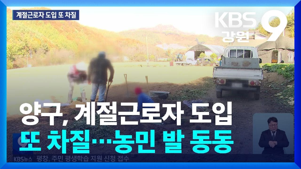 양구, 계절근로자 도입 또 차질…농민 발 동동 / KBS  2026.03.06.