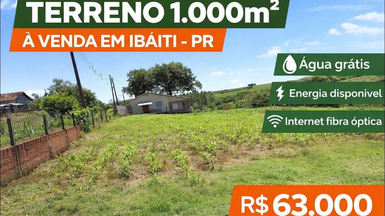 Terrenão Barato à venda em bairro rural de Ibaiti-Pr R$63Mil