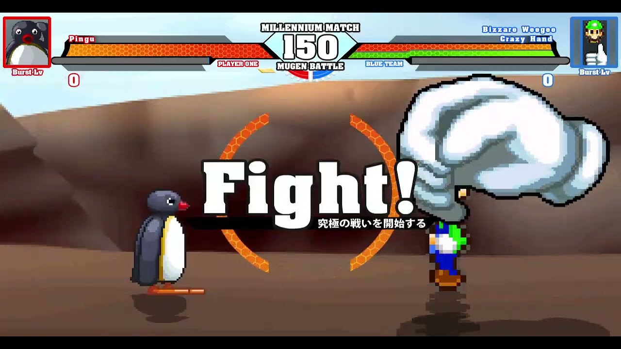 Mugen Battle - Pingu VS Bizzare Weegee & Crazy Hand