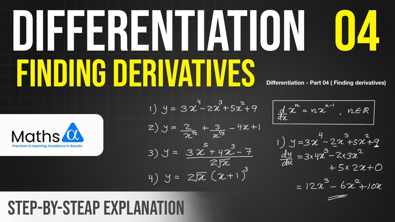 Differentiation | Part 04 – Finding Derivatives (A/S) | Maths Alpha | Dharana Siriwarnage