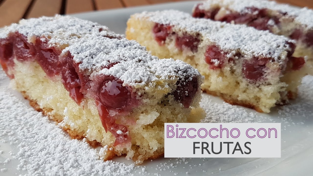 Bizcocho con frutas fácil y rápido - Sin lactosa