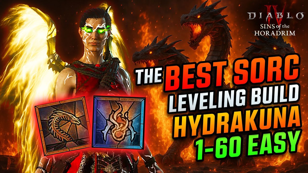 The Best Sorc Leveling Build HydraKuna 1-60 Easy - Diablo 4 S9