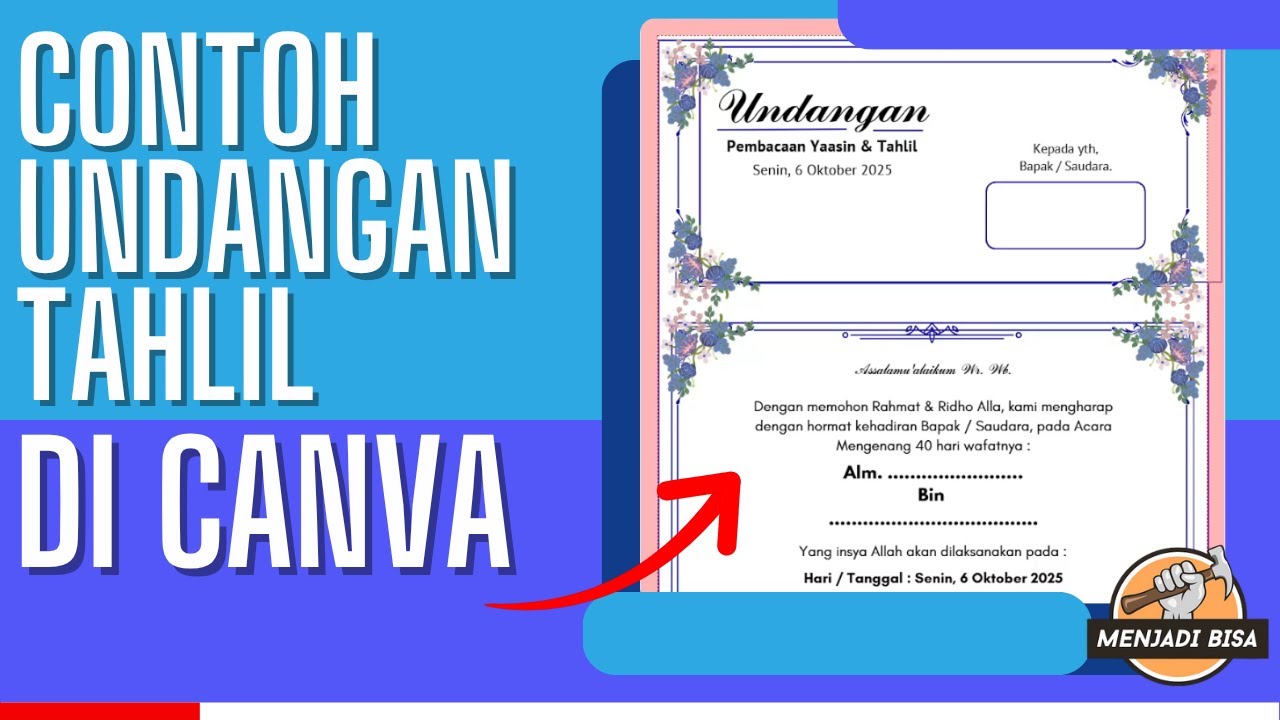 Contoh dan Cara Membuat Undangan Tahlil dengan Canva