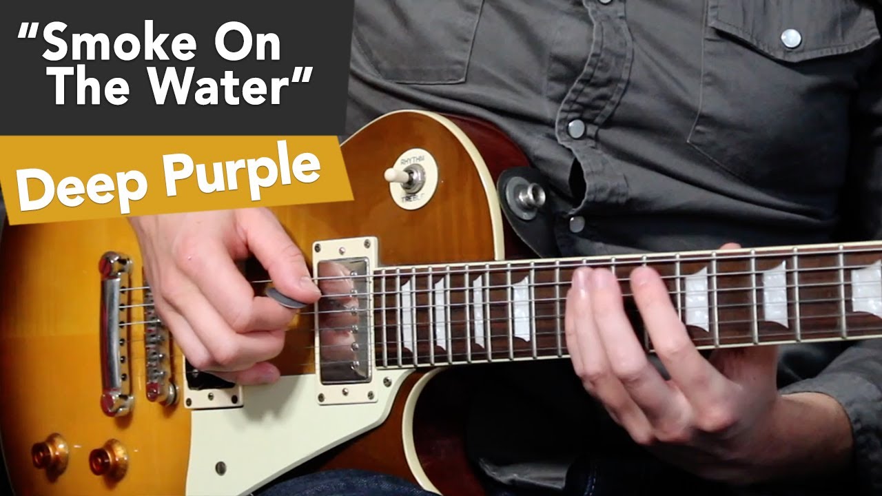 "Smoke On The Water" Guitar Tutorial (Deep Purple) EASY Beginner Guitar Riffs