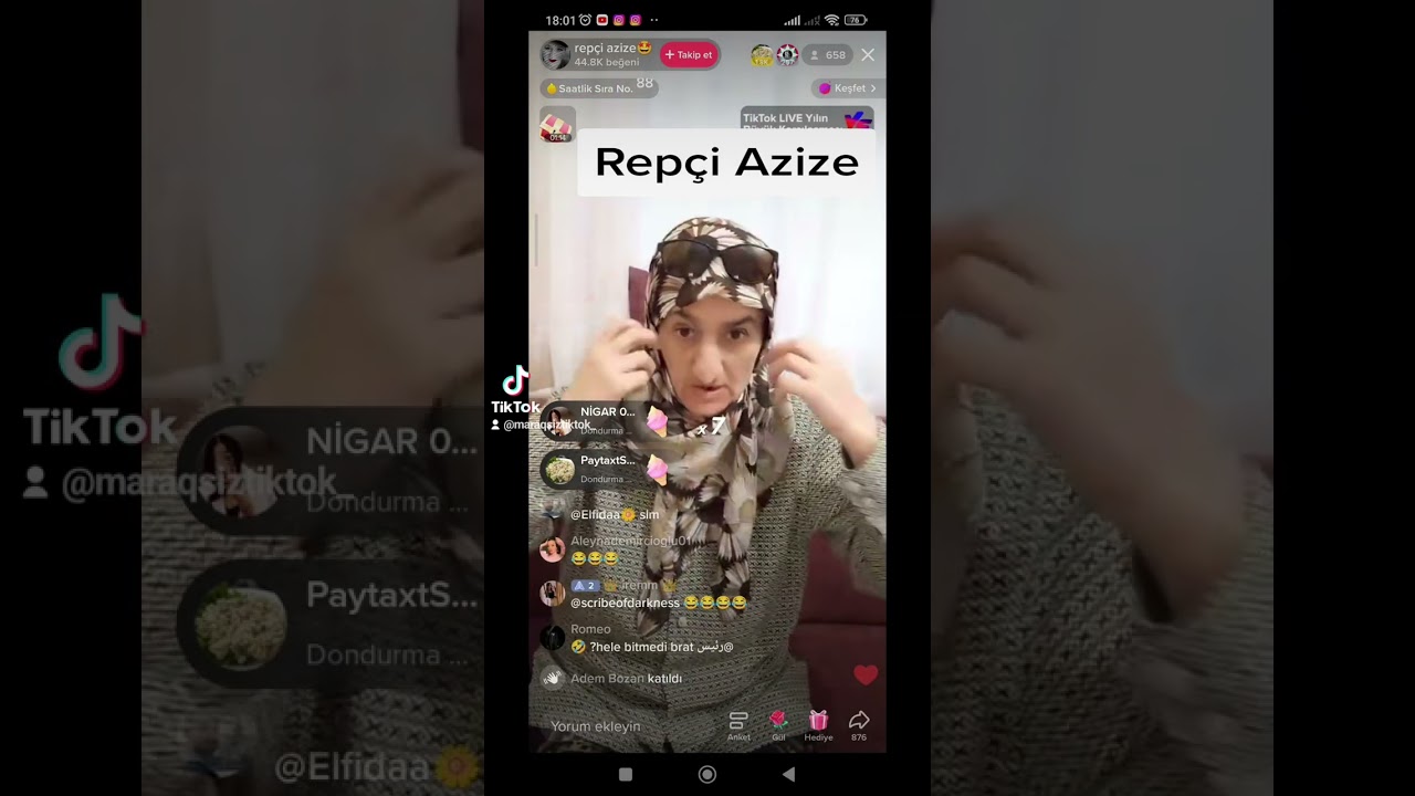 Rep&ccedil;i Azize canlı yayında