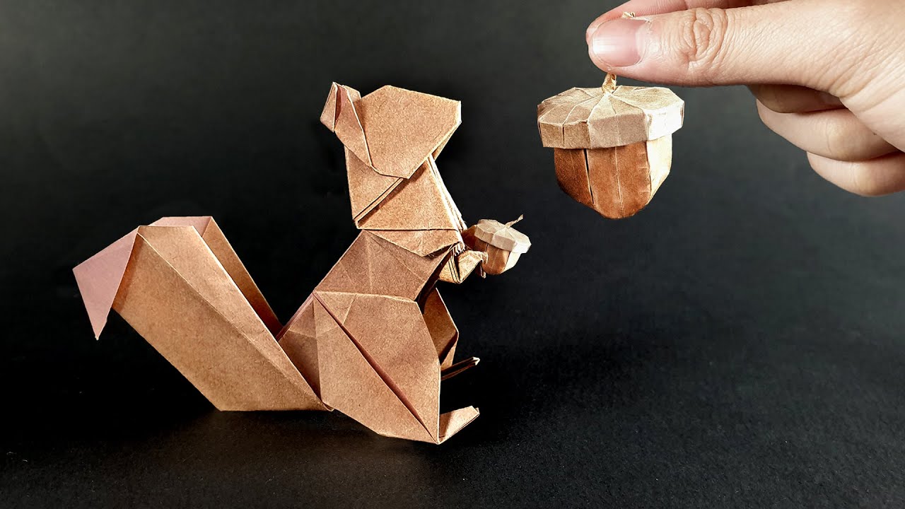 Origami Squirrel / How to make a paper Squirrel 【White shark】