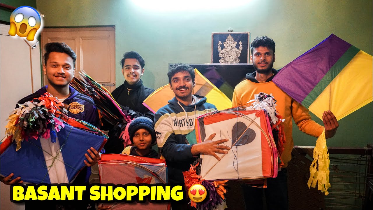 BASANT PANCHAMI KI TAIYAARI | FULL PATANGBAAZI DESI BOYS KITE SHOPPING CHEAP
