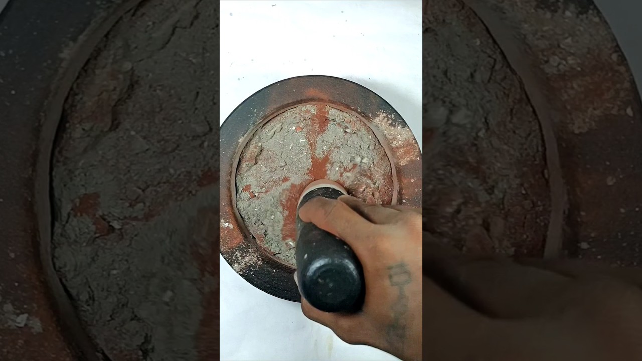 Slate pencil+Cement+Red soil crushing ASMR #shorts