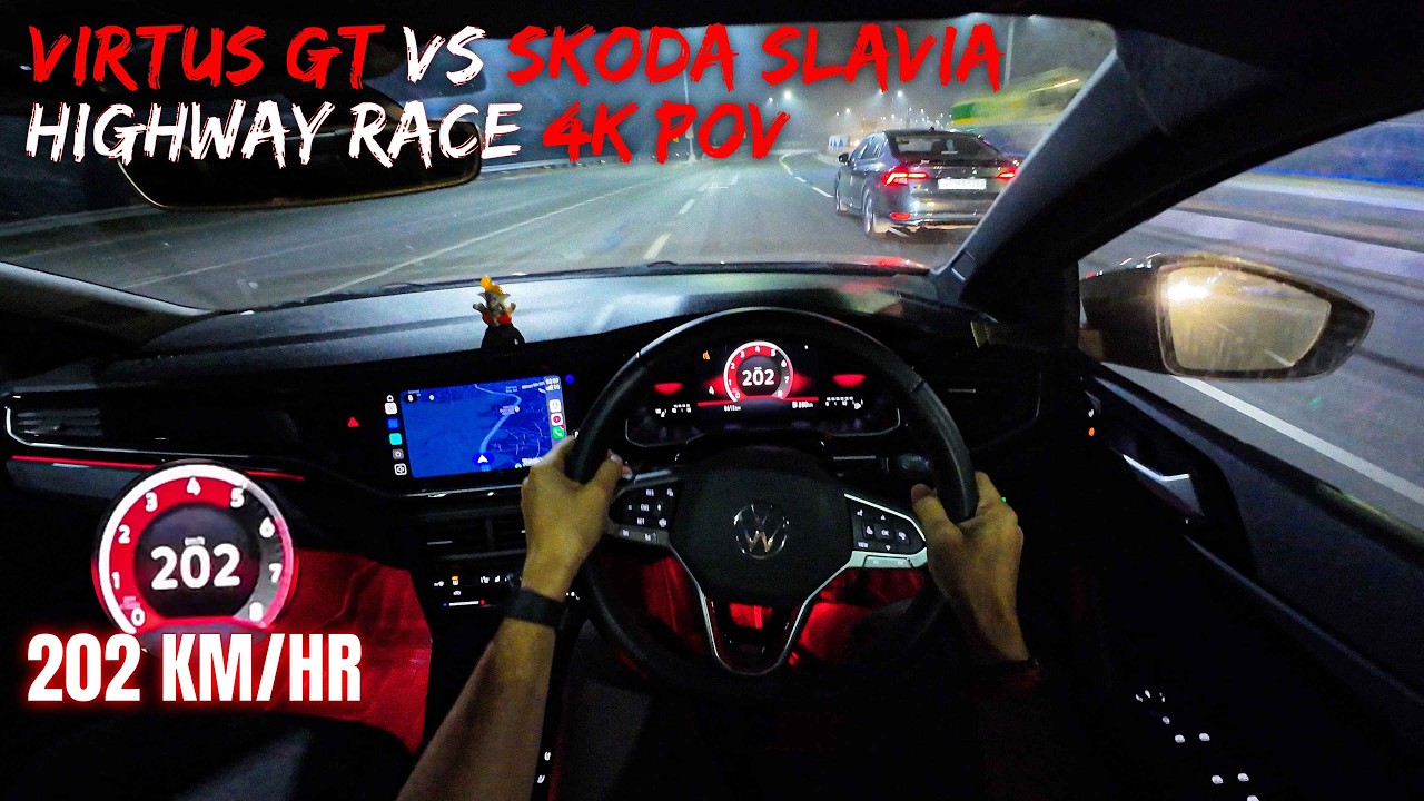 Volkswagen Virtus GT vs Skoda Slavia | INSANE Highway Race (4K POV) Hyperdrive 🚀