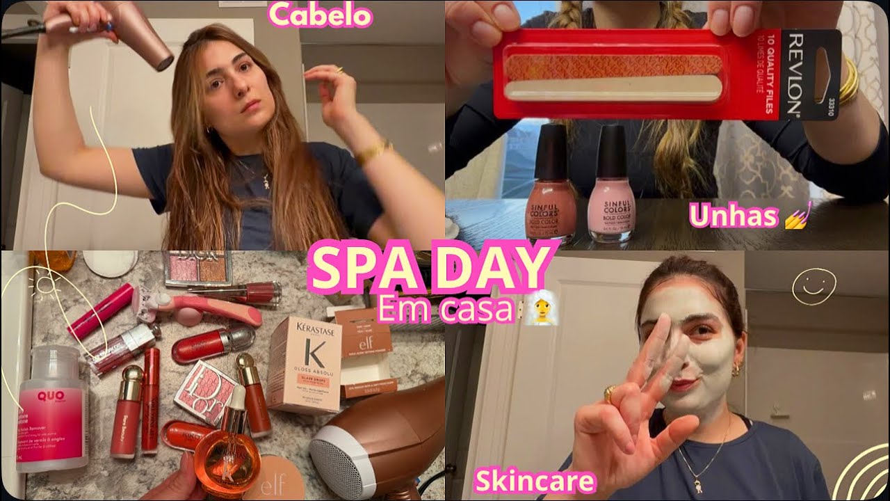 SPA DAY completo 🧖‍♀️🫧 dia de autocuidado ✨ cabelo, unhas, skincare e grwm