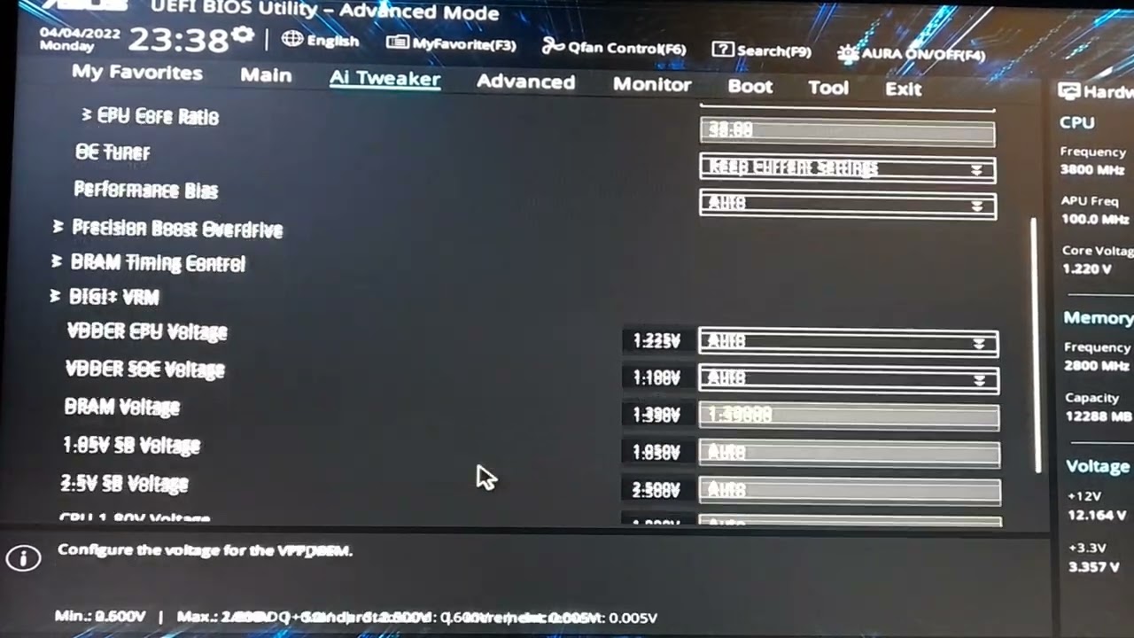 Ryzen 3 1200 af 3.8GHZ bios setting / ASUS Motherboard