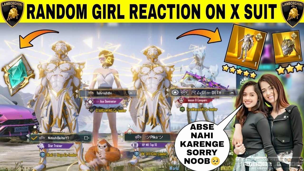 🤣 RANDOM 2 GIRLS SHOCKED BY MY GAMEPLAY & X SUIT😳 BEST SHOCKING REACTION & NOOB PRANK | DEVIL X SUIT