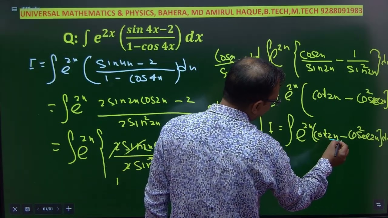 Evaluate ∫ e^2x ( sin4x-2)dx/(1-cos4x)
