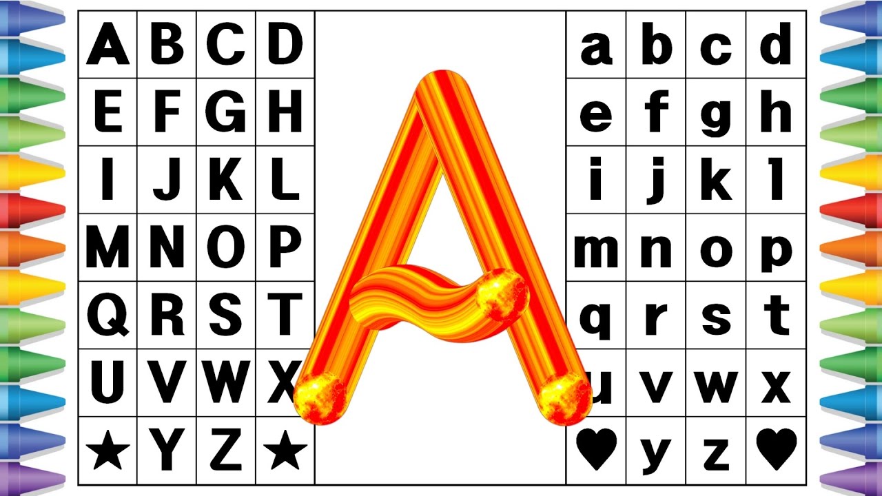 Игра с алфавитом: пишем заглавные буквы ABCD от A до Z для малышей и маленьких детей | Детский ал...