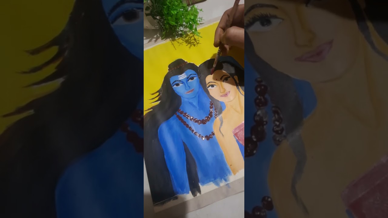 Easy shivshakti painting 🙏🙏#mahashivratri #art #mahadev 