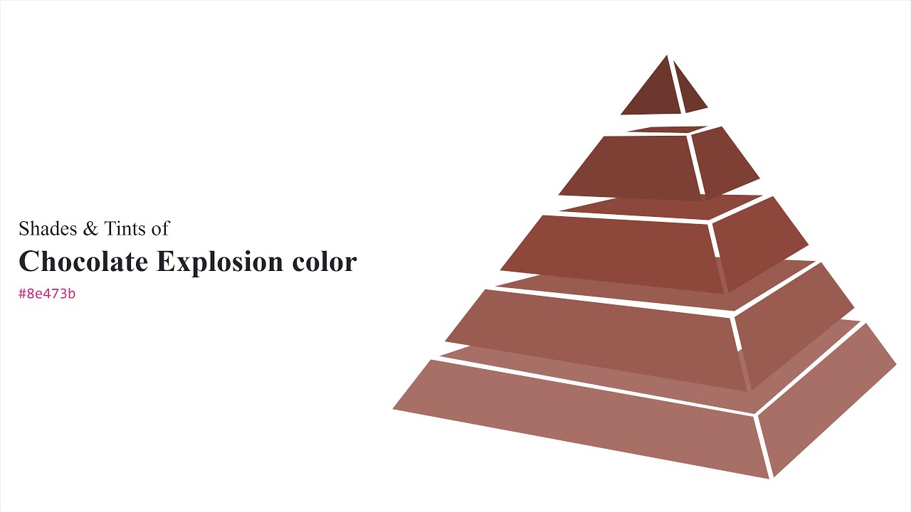 Shades & Tints of Chocolate Explosion color #8e473b A Warm Red color | #7e3f34 | #6e372d | #9a5b50