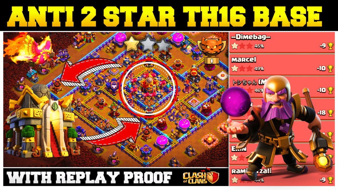 Only *1 Star* Town Hall 16 *CWL* Base With Link + Replay | Th16 *Anti 2 Star* Base .