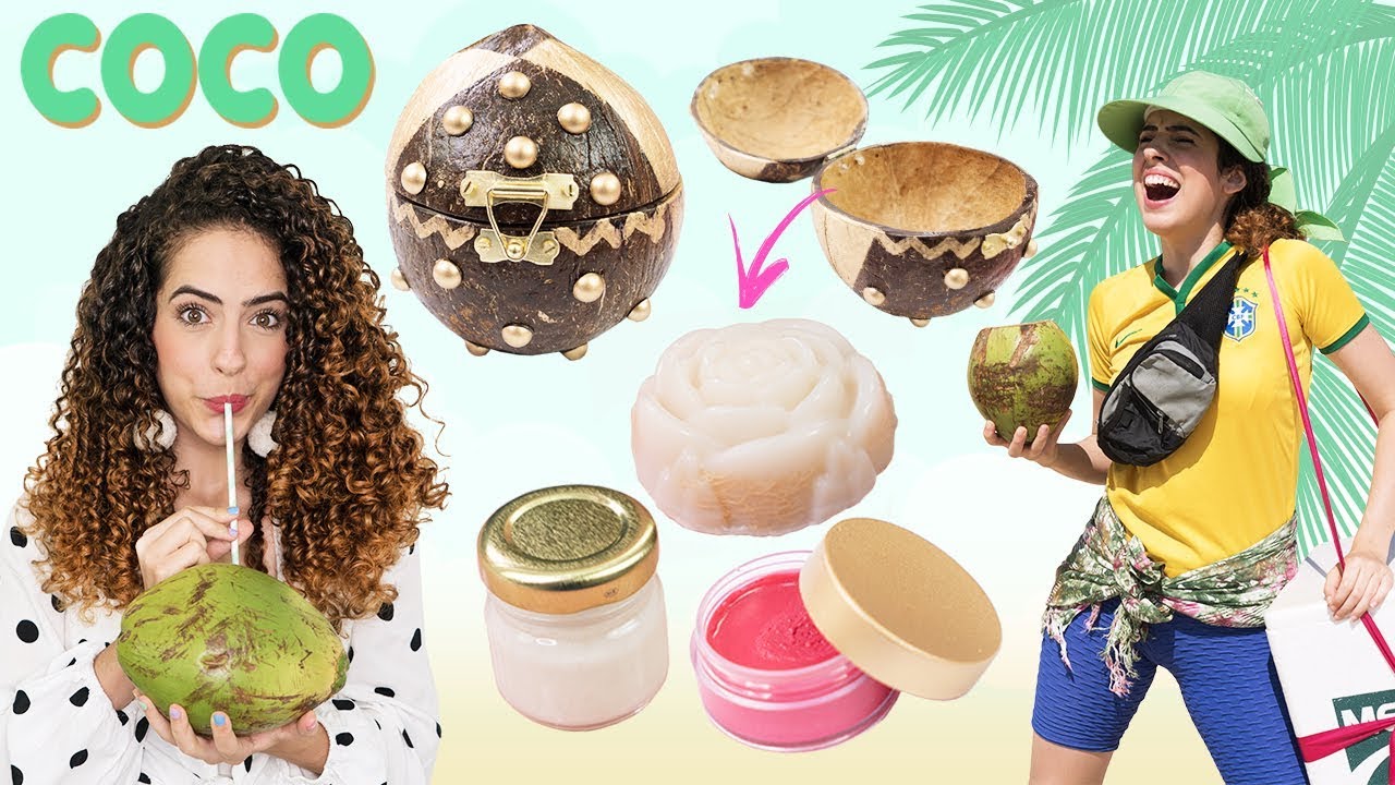 KIT DE BELEZA c/ COCO: batom, sabonete, máscara facial + minha nova finalização de cabelo cacheado