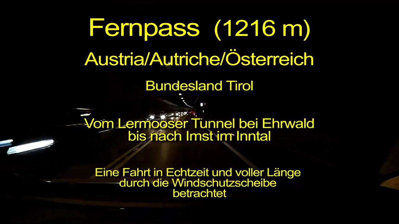 Fernpass - Von Ehrwald nach Imst in Tirol - Austria - Windschutzscheibensicht – Komplett/Echtzeit