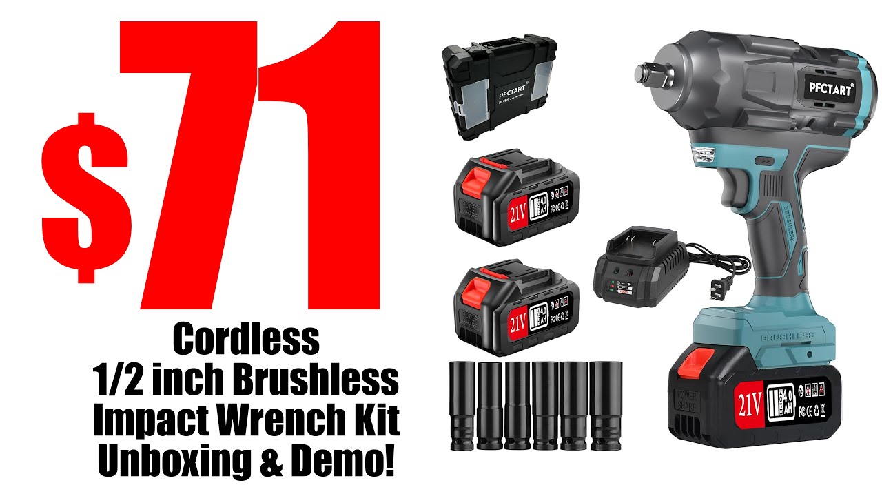 #PFCTART BUDGET Cordless 1/2 inch Brushless Impact Wrench