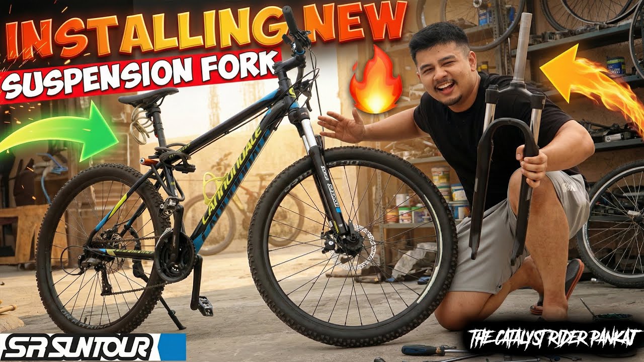 Installing New Lockout Suspension Fork In My Cycle | Sr Suntour XCM30 Unboxing | Cycle Modification