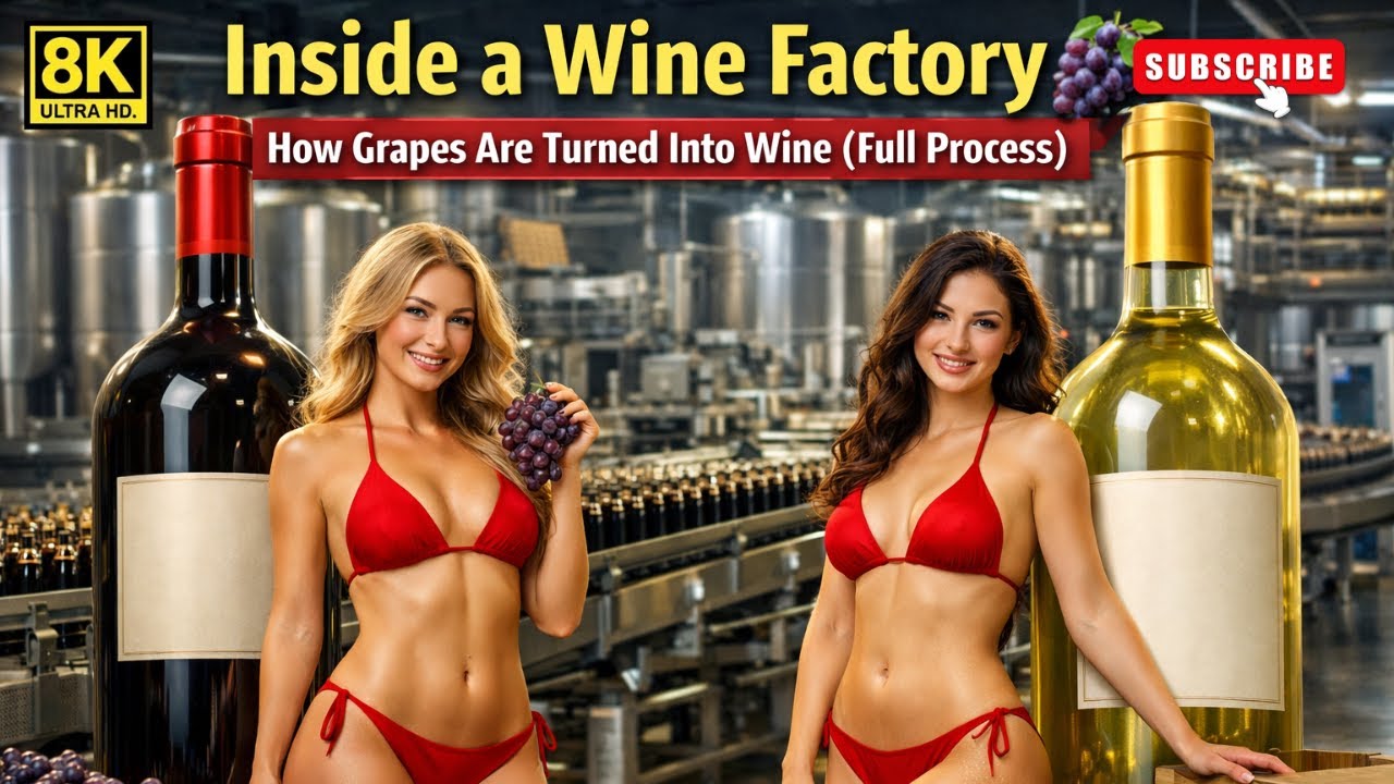 Inside the Modern Wine Factory 🍷 | From Fresh Grapes to Giant Wine Bottles (Full Documentary)
