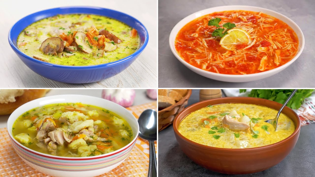 4 Homemade Hearty & Delicious CHICKEN SOUP RECIPES || Super Easy & Healthy. Recipes by Always Yummy!