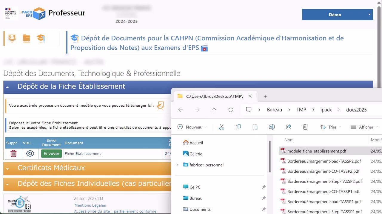 [Tutoriel iPackEPS] Dépôt de Documents pour la CAHPN - Fiche Établissement