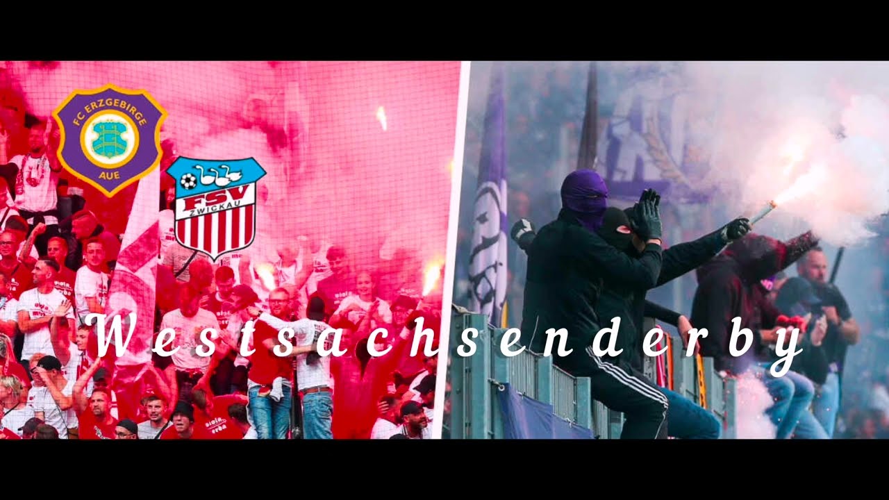 Zwickau vs Aue Westsachsenderby Support Choreo Pyrotechnik