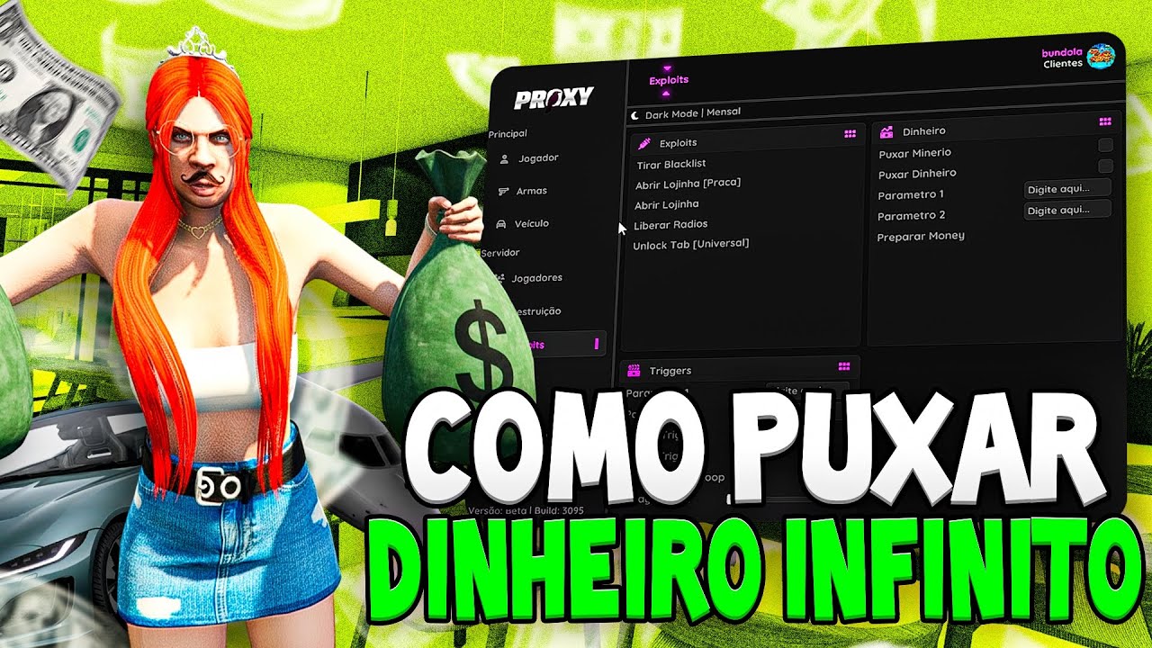 COMO PUXAR DINHEIRO INFINITO USANDO HACK NO GTA RP FIVEM - PROXY MENU