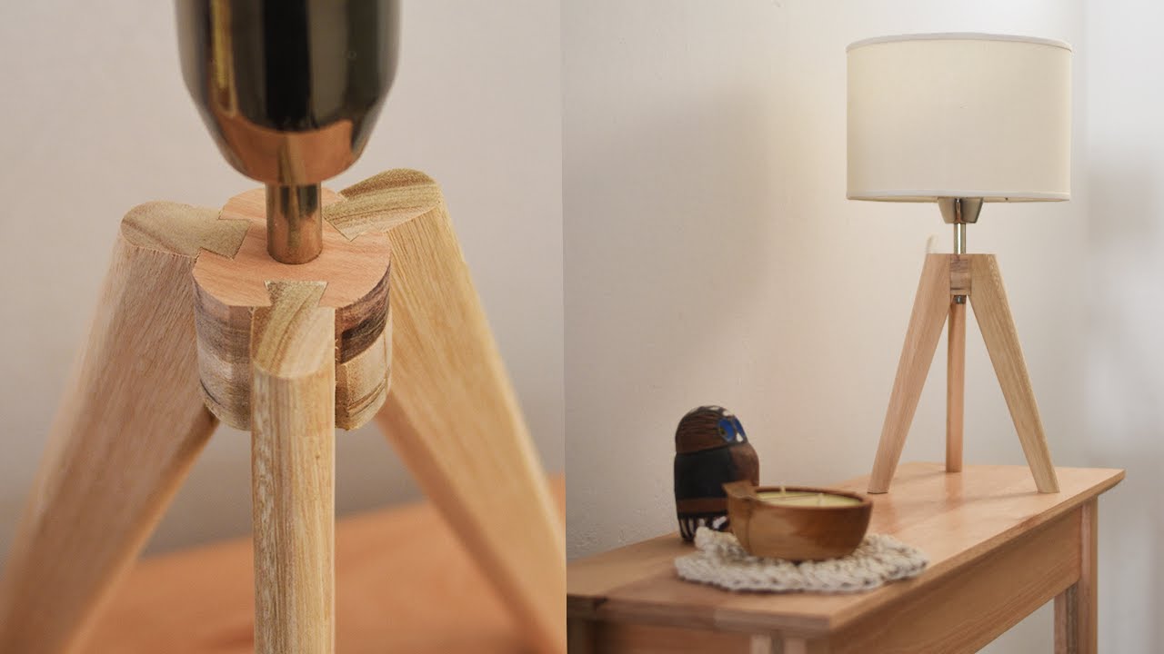 💡💡 Cómo HACER LÁMPARA de MESA en MADERA estilo NÓRDICO -  DIY WOODEN LAMP