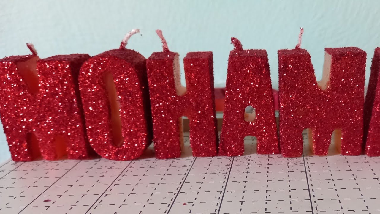 شموع الإسم وقلوب طريقة بسيطة وسهلة❤😍