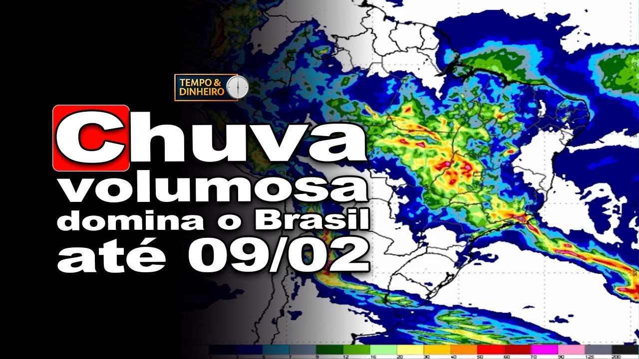 Chuvas irregulares no Sul e volumosa em boa parte do País até o dia 9 de fevereiro