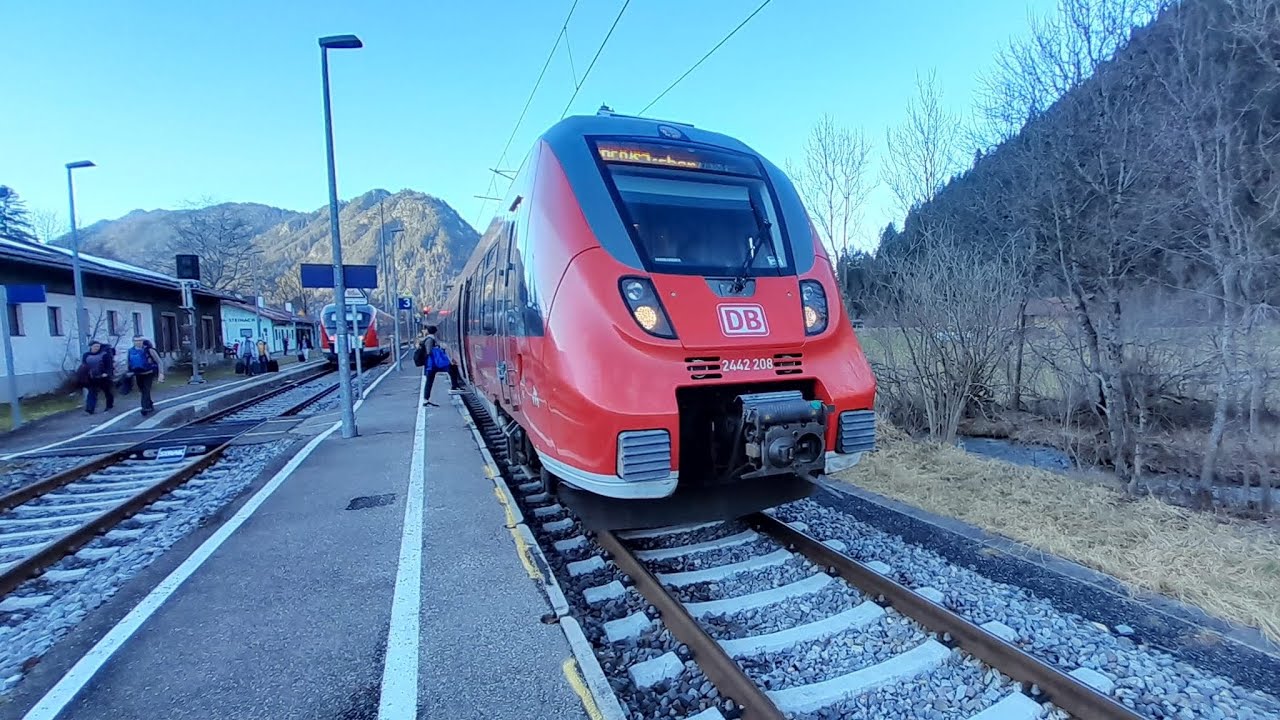 Mit der Werdenfelsbahn Talent 2 BR 442 Von Pfronten-Steinach nach Garmisch-Partenkirchen mit Makro