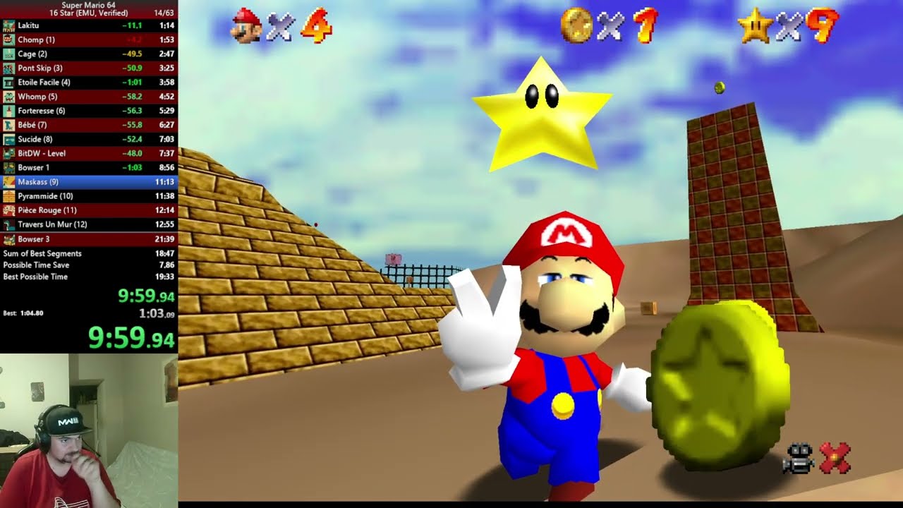 SUPER MARIO 64  16 STAR PB SPEEDRUN 21.13