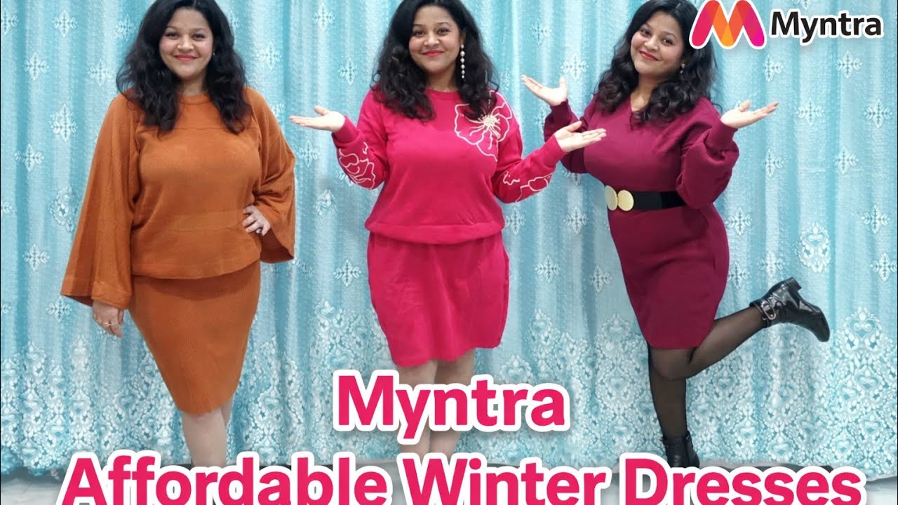 Myntra winter sweater dresses under budget 
