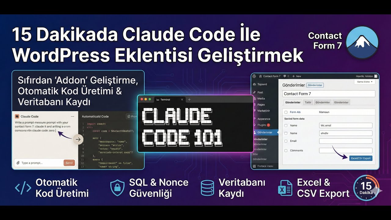 15 Dakikada Claude Code İle WordPress Eklentisi Geliştirmek #claudecode