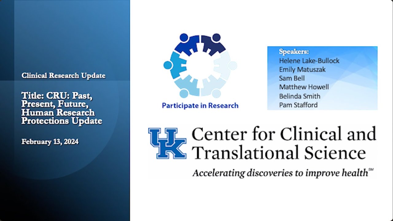 Clinical Research Update: Past, Present, Future, Human Research Protections Update