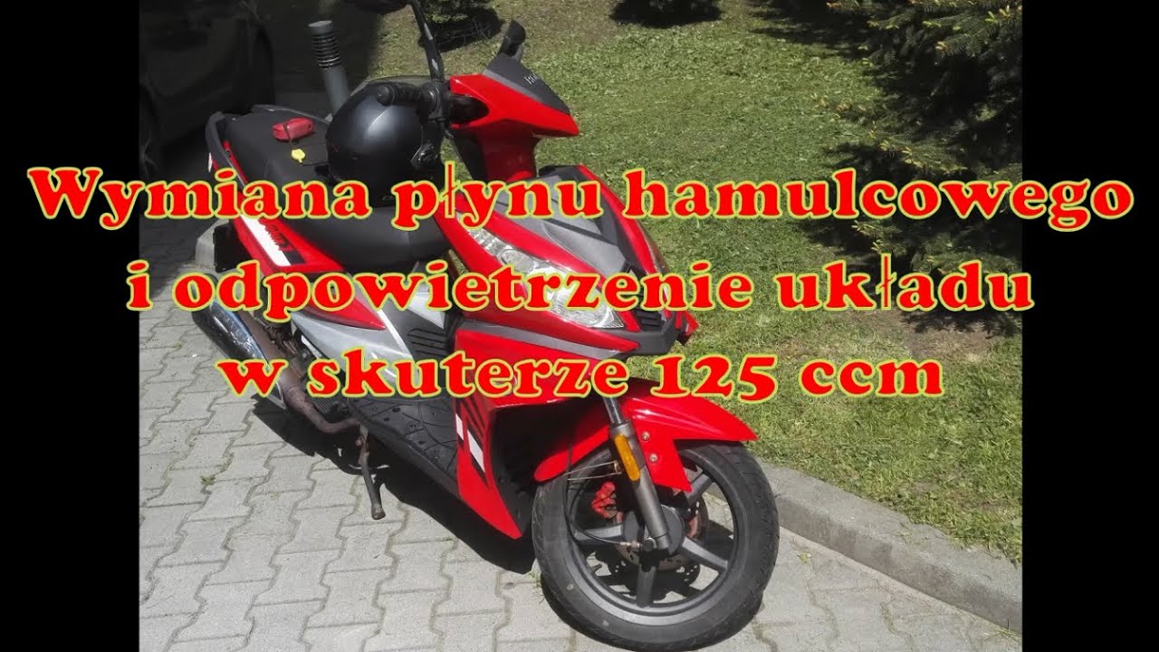 Skuter 125 ccm. Wymiana płynu hamulcowego i odpowietrzenie układu