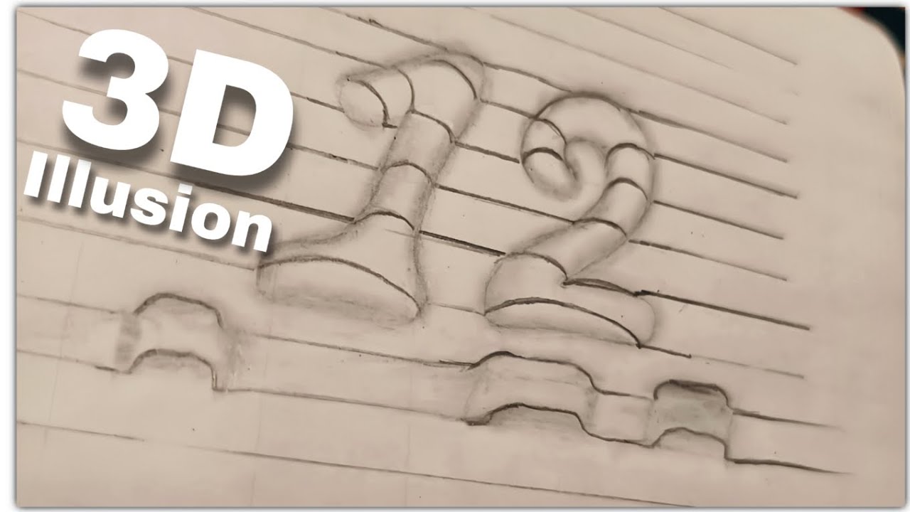3D Illusion Text || 3D shadow font || Drawing sketch