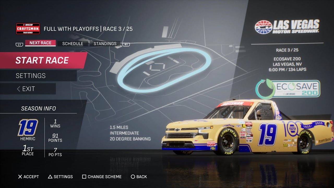 Nascar 25 Season Mode - Trucks Race 3: Las Vegas