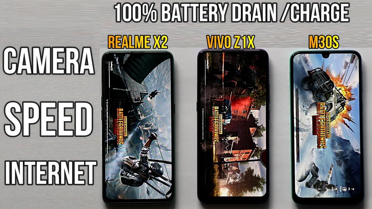 REALME X2 VS VIVO Z1X VS SAMSUNG M30S #CAMERA#SPEED#100% BATTERY DRAIN